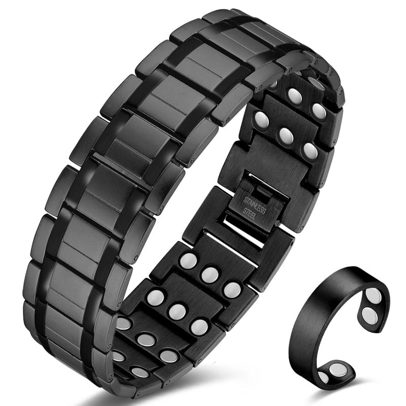 Cigmag 3X Magnetic Bracelets for Men Ultra Strength Titanium Steel Bracelet Wrist Adjustable with Sizing Tools
